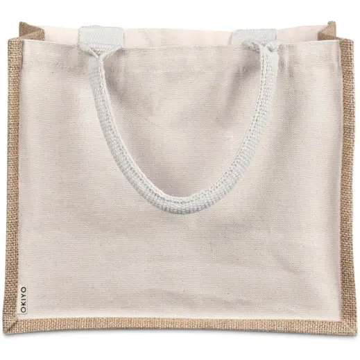 Okiyo Chinsai Midi Jute & Cotton Tote Close Up